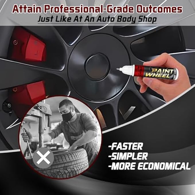 xdotoar MATTE BLACK RIM TOUCH UP PAINT, EFFICIENT WHEEL PAINT PEN FOR METAL, ALSO MATCH FLAT BLACK, SEAMLESS REPAIR CAR, FAUCET AND MORE, COLOR ACCURATE, LONG LASTING ADHENSION, QUICK DRYING, EASY TO USE - Image 4